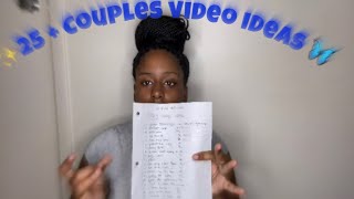 25+ COUPLES VIDEO IDEAS 🦋