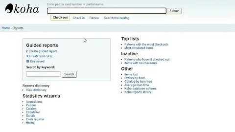 Report Generation in Koha