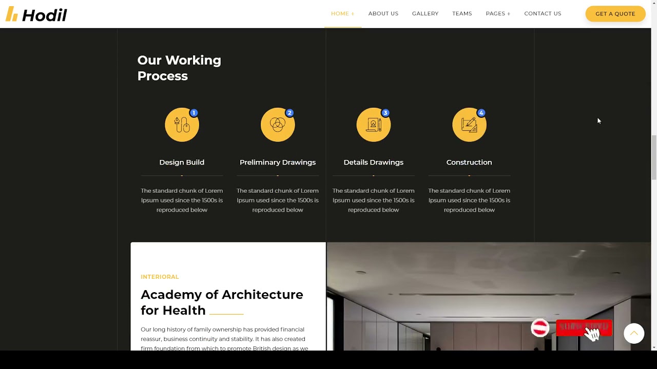 Hodil – Architecture Agency WordPress Theme multipurpose interior design Easy Create Website