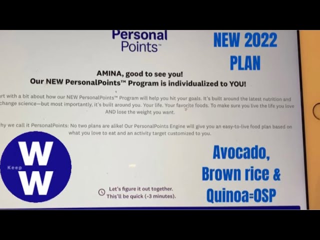 The New WW Personal Points Plan