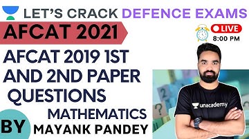 AFCAT 2019 1st  Paper Questions | Mathematics | Target AFCAT 2021 | Mayank Pandey