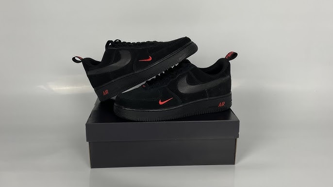 🔥🔥 New Nike Air Force 1 '07 LV8 Reflective Crimson Black Shoes  Men's Size 🔥🔥