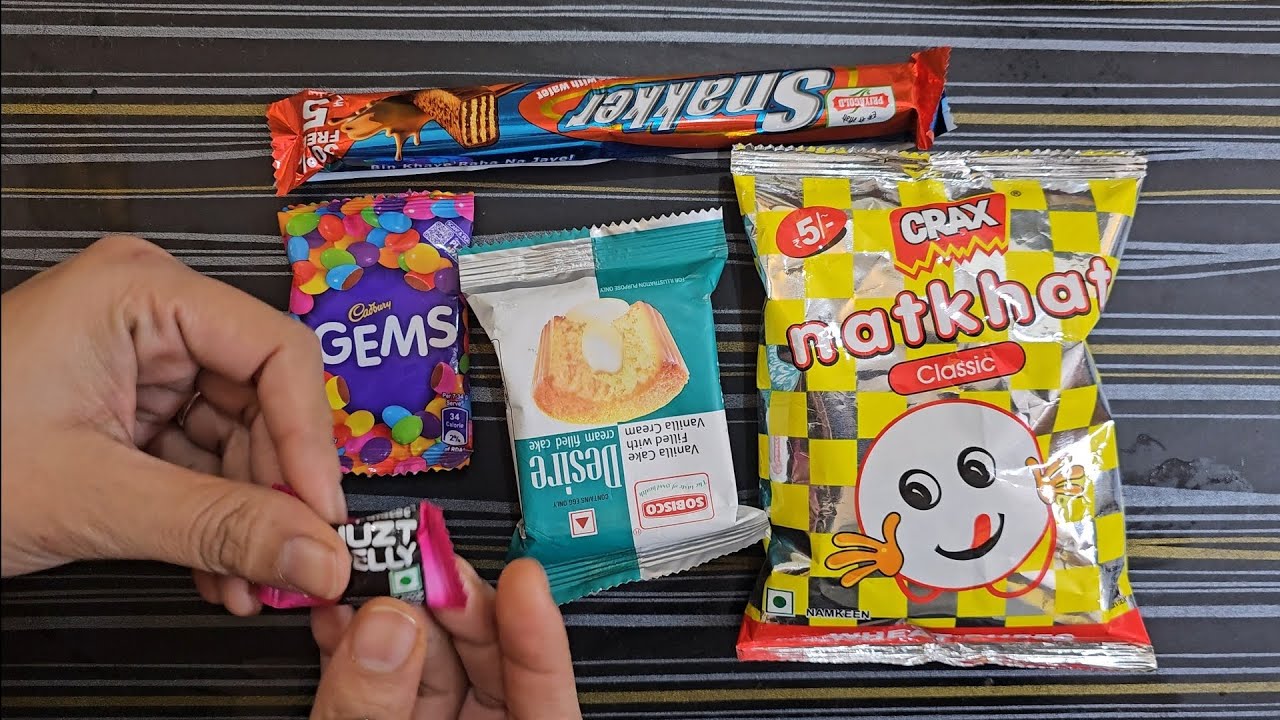 Satisfying ASMR video | Unboxing of  crax muffen Snakker juzt jelly candy  and Gems    🍬🍫🎧