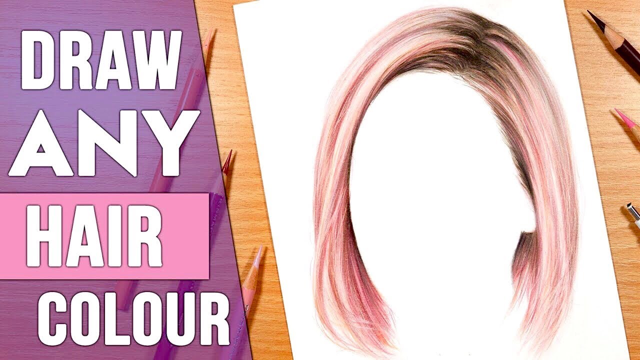 How to Draw ANY Hair Colour | Drawing Hair in Coloured Pencil Tutorial -  YouTube