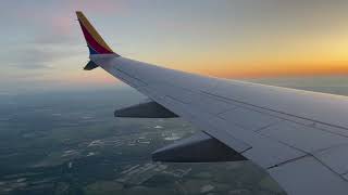 Southwest Airlines 737-Max8 Sunset Landing Dallas Love Field Dal