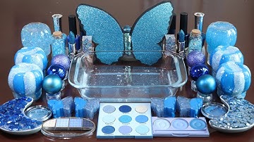 Mixing "BLUE"Makeup,More Stuff &BLUESlime Into slime!Most Satisfying Slime Video.