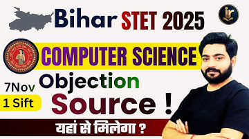 Bihar STET Answer key 2025 | Bihar STET Computer Science 7 Nov 1st Sift Answer key 2025
