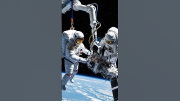 Satellietreparatiemissie 🛰️✨ #Ruimtemissie #Astronauten #OrbitLife