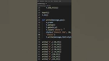 I Love ❤ You Using Python Turtle | Source Code | Python Turtle Animation | #shorts #codewithimtiaj