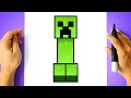 How to draw a creeper minecraft easy