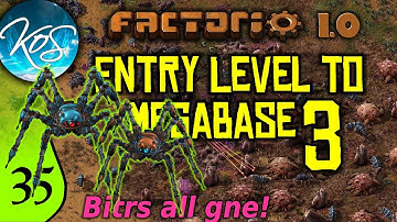 Factorio 1.0 Entry Level to Megabase 3, Ep 35: SPIDERTRON BITER EXTERMINATOR! - Guide, Tutorial