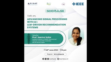 𝐀𝐃𝐕𝐀𝐍𝐂𝐈𝐍𝐆 𝐒𝐈𝐆𝐍𝐀𝐋 𝐏𝐑𝐎𝐂𝐄𝐒𝐒𝐈𝐍𝐆 𝐖𝐈𝐓𝐇  𝐀𝐈 𝐔𝐒𝐈𝐍𝐆 𝐋𝐋𝐌-𝐃𝐑𝐈𝐕𝐄 𝐑𝐄𝐂𝐎𝐌𝐌𝐄𝐍𝐃𝐀𝐓𝐈𝐎𝐍 𝐒𝐘𝐒𝐓𝐄𝐌𝐒 |SHEPULSE| IEEE FISAT SB