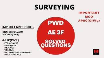Assam PWD(AE) 3f solved question paper| MCQ Part-11| Surveying