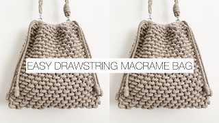 DIY: DRAWSTRING MACRAME BAG | MACRAME PURSE | MACRAME CROSS BODY BAG