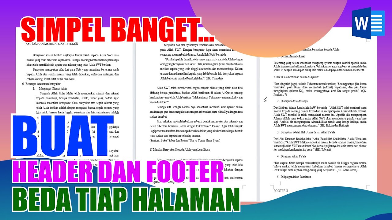 Cara Membuat Header dan Footer di Microsoft Word Berbeda Tiap Halaman
