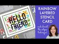 Rainbow layered stencil card