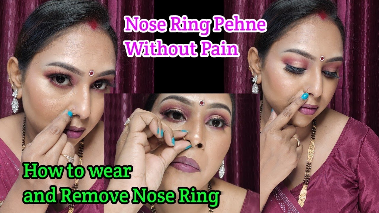 Nose pin 👃|How to remove nose pin easily|How to wear Screw Type Nose Ring|Remove Ring type nose pin