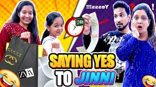 Saying YES to Jinwani Before Her Birthday🎂 for 24 Hours😎 | Family Challenge | Cute Sisters