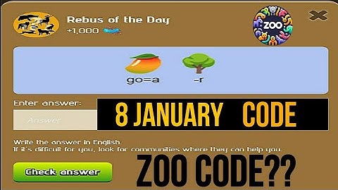 Rebus of the day zoo 8 January! Zoo Rebus The Day 8 January! Rebus of The Day Code Zoo  Today code