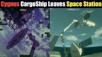 Cygnus OA-9 "S.S. J.R. Thompson" Cargo Ship Leaves the Space Station | Time-lapse video HD