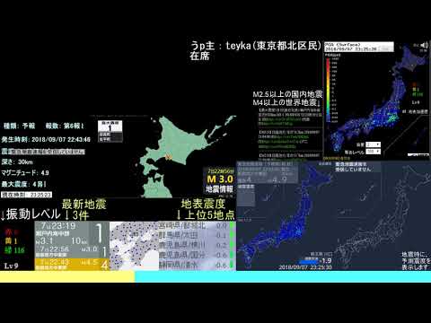 2018/9/7 23:19 瀬戸内海中部 最大震度1