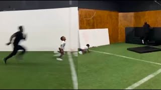 Tyreek Hill Shows Off BLAZING Speed by Doing Sprints with His Son!