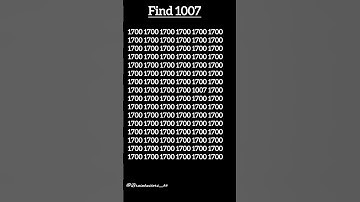 Can you find the hidden 1007 in 5sec?Take this iq test|#focustest #opticalillusion #ytshorts #iqtest