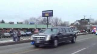 Barack Obama drive-by on Cleveland Street in Elyria 1/22/2010