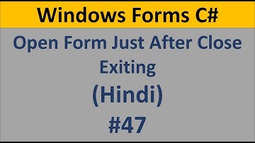 C# Windows Form Tutorial For Beginners 47 - Open New Form , Close Exiting Form