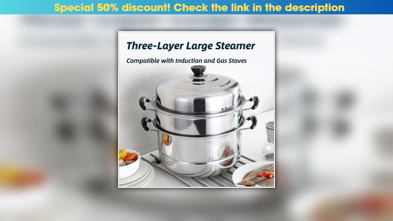 Exclusive Stainless Steel Steamer Cooker 26-34cm Thickened Soup Steam Pot 3 Layer Deepened Stockpot
