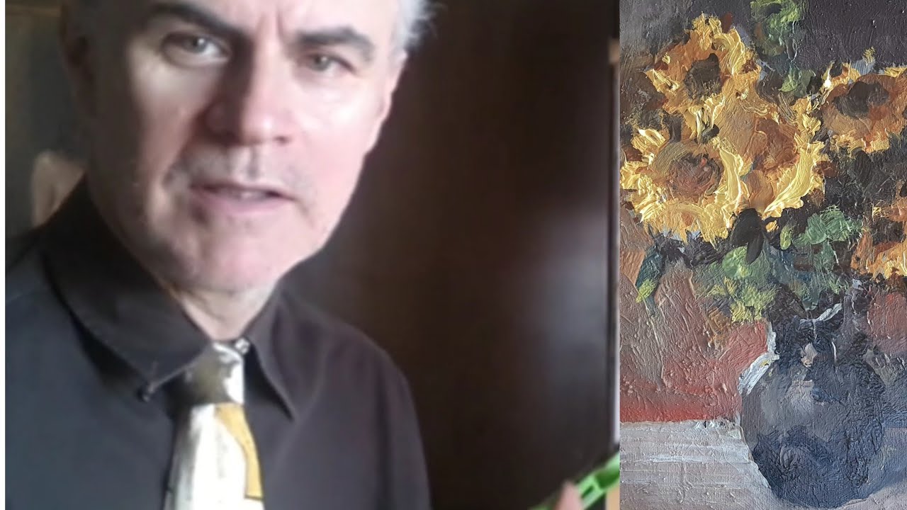 Pittura ad olio: girasoli. Teoria e pratica..