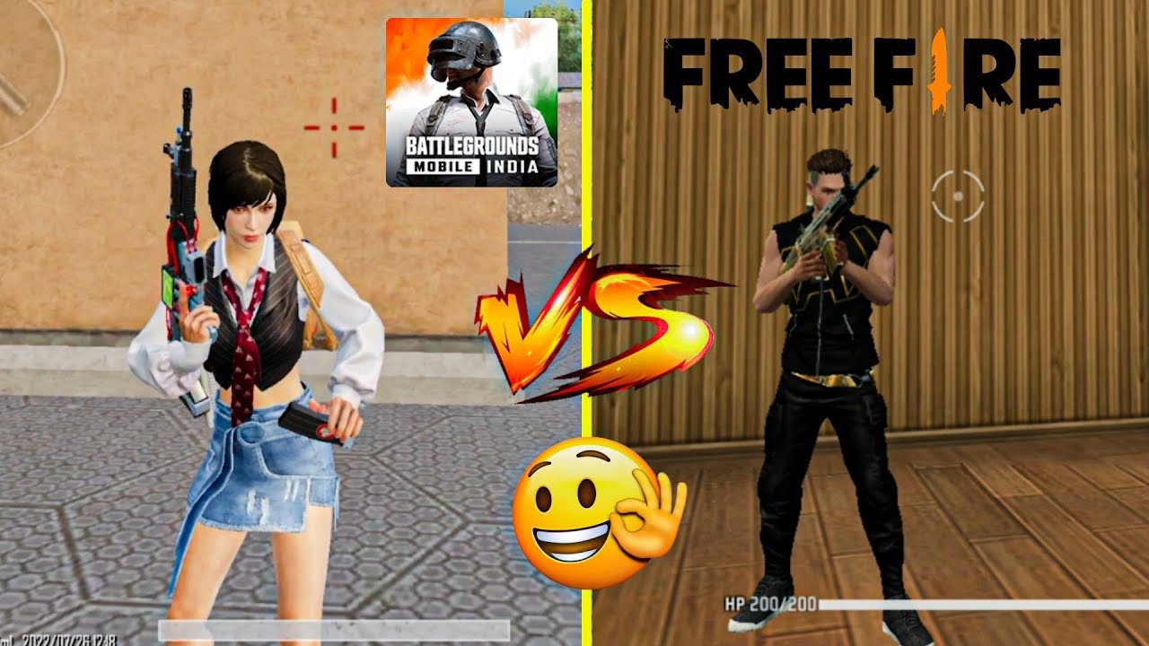 BGMI VS Free Fire ScarL Gun Reload Funny moment 😂😂
