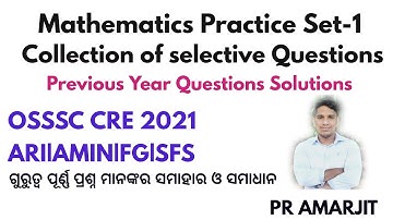 osssc cre 2021 mathematics selective questions set-1|ARI|AMIN|FG|SFS|EC|previous year questions