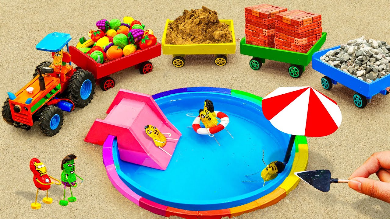 Build a Unique DIY Swimming Pool for Hot Weather – Science Project with Bricks & Pump