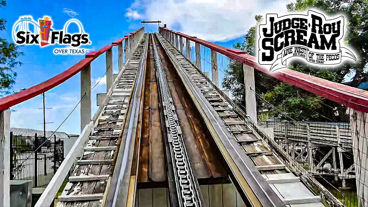 2025 Judge Roy Scream Roller Coaster On Ride Front Seat  POV Six Flags Over Texas