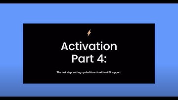Activation - Part 04: Set up your dashboards without BI support. ⬇️ webinar link