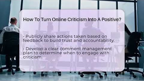 How To Turn Online Criticism Into A Positive? - Everyday-Networking