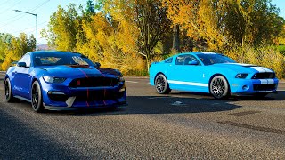 Hey guys! today we have the ford shelby gt500 vs. gt350r. has 662 hp
and weighs about 3900 lb stock. meanwhile, for...