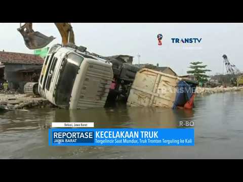 Sopir Mengantuk, Truk Kontainer Tabrak Truk Gandeng