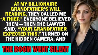 At My Billionaire Grandfather’s Will Reading, They Called Me a THIEF,  But Then the Hidden Camera…