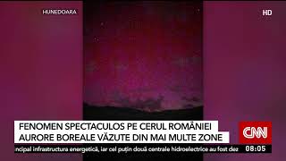 Cerul României, colorat de un fenomen rar. Imagini cu aurora boreală
