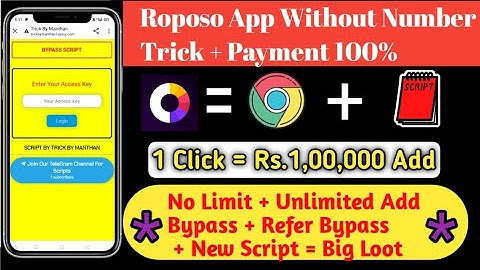 Roposo App Without Number Trick | Roposo app unlimited trick | Roposo app Refer Script | Roposo hack