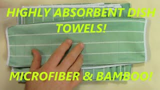 HIGHLY ABSORBENT Kitchen Dish Towels, Microfiber and Bamboo REVIEW