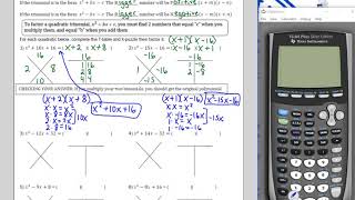 AFDA Unit 4 Lesson 4: Factoring Quadratic Trinomials