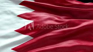 4k render Bahrain Flag video waving in wind Bahrain Flag Wave Loop waving in wind Bahrain Flag