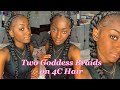 QUICK & TRENDY GODDESS FEED IN BRAIDS ON 4C HAIR|| 2 FEED-INS W/ CURLY ENDS