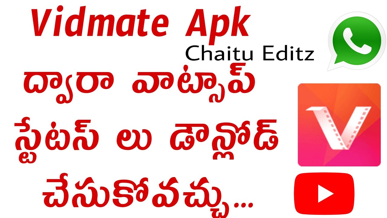 How to download whatsapp status using vidmate apk in teluguChaitu