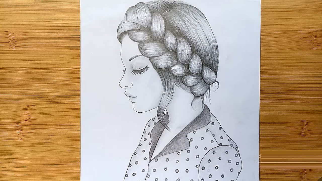 How to draw a girl with beautiful hairstyle Draw a Girl with pencil