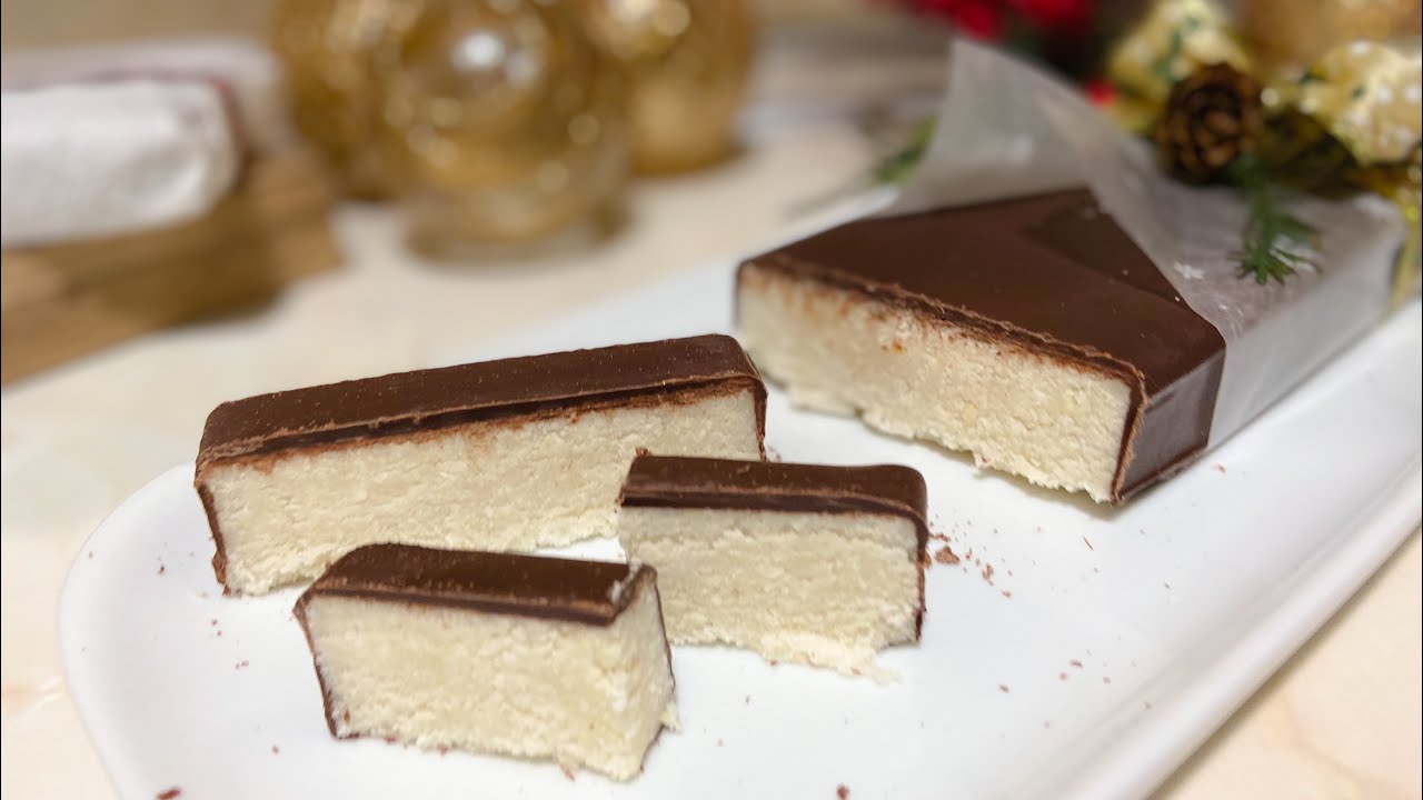 Turrón de coco y cobertura de chocolate con Thermomix
