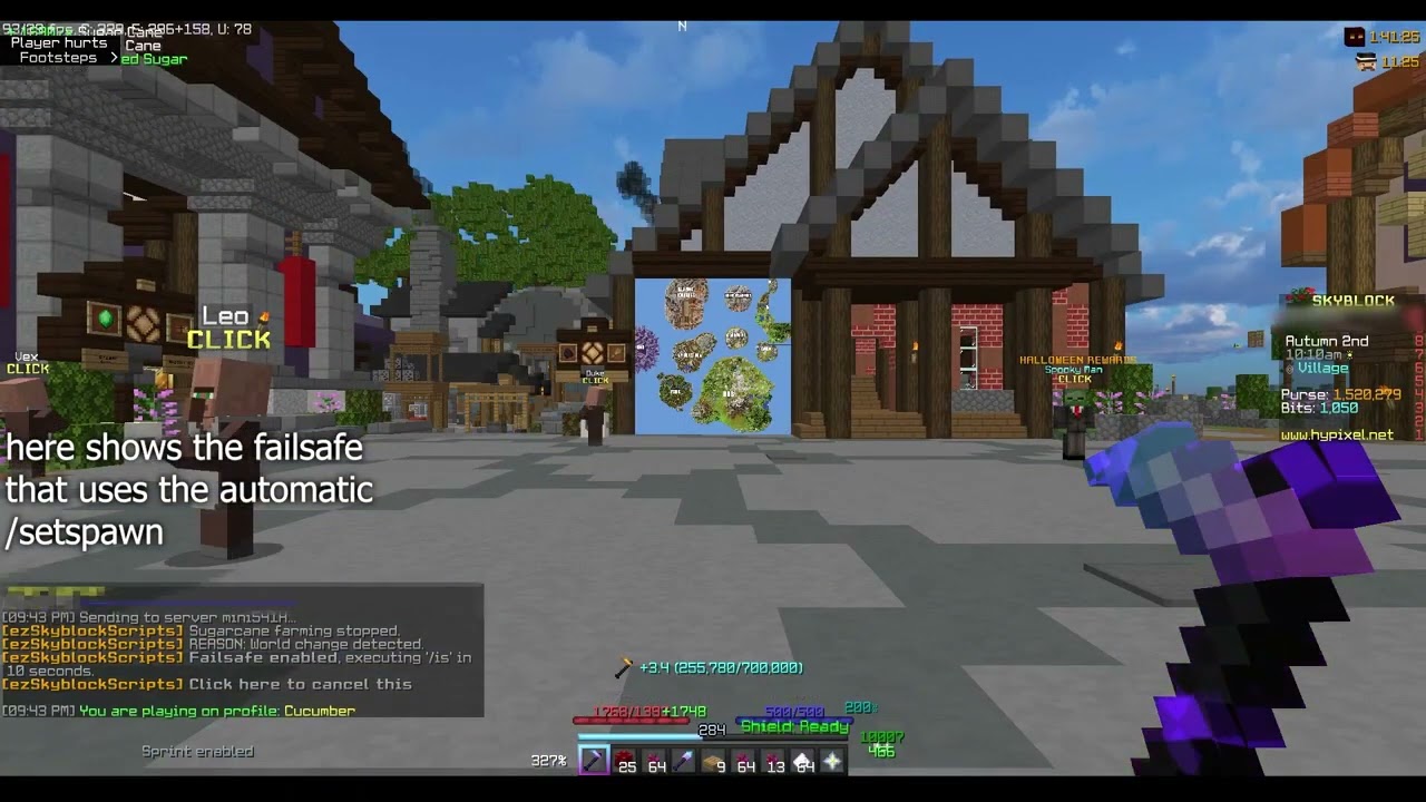 Hypixel Skyblock Sugarcane Script Macro